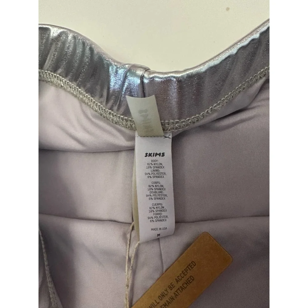 NWT Skims Metallic nickel shorts size M
